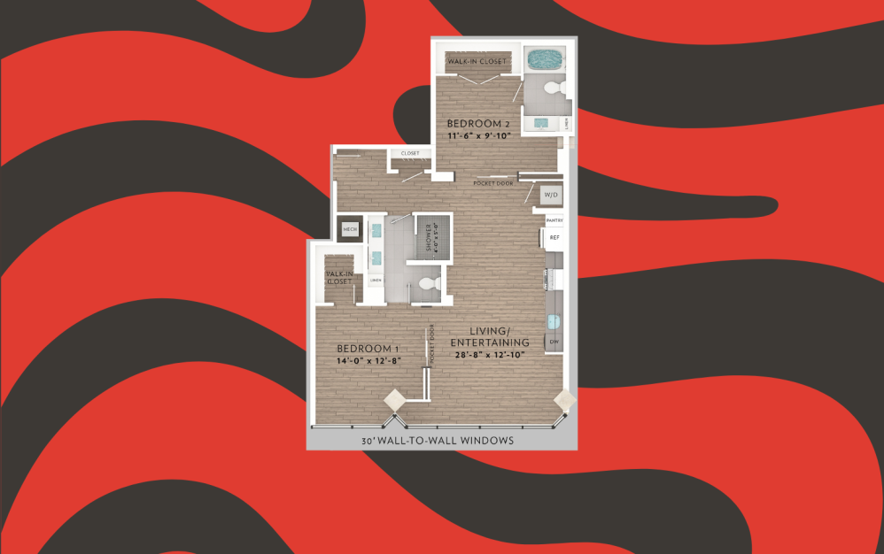 12 2bed 2bath floorplan